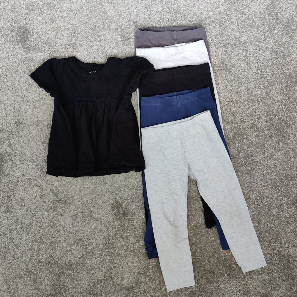 Next & H&M Girls 5 Leggings & Top Size 2-3 Years Cotton Lightweight Comfy Summer